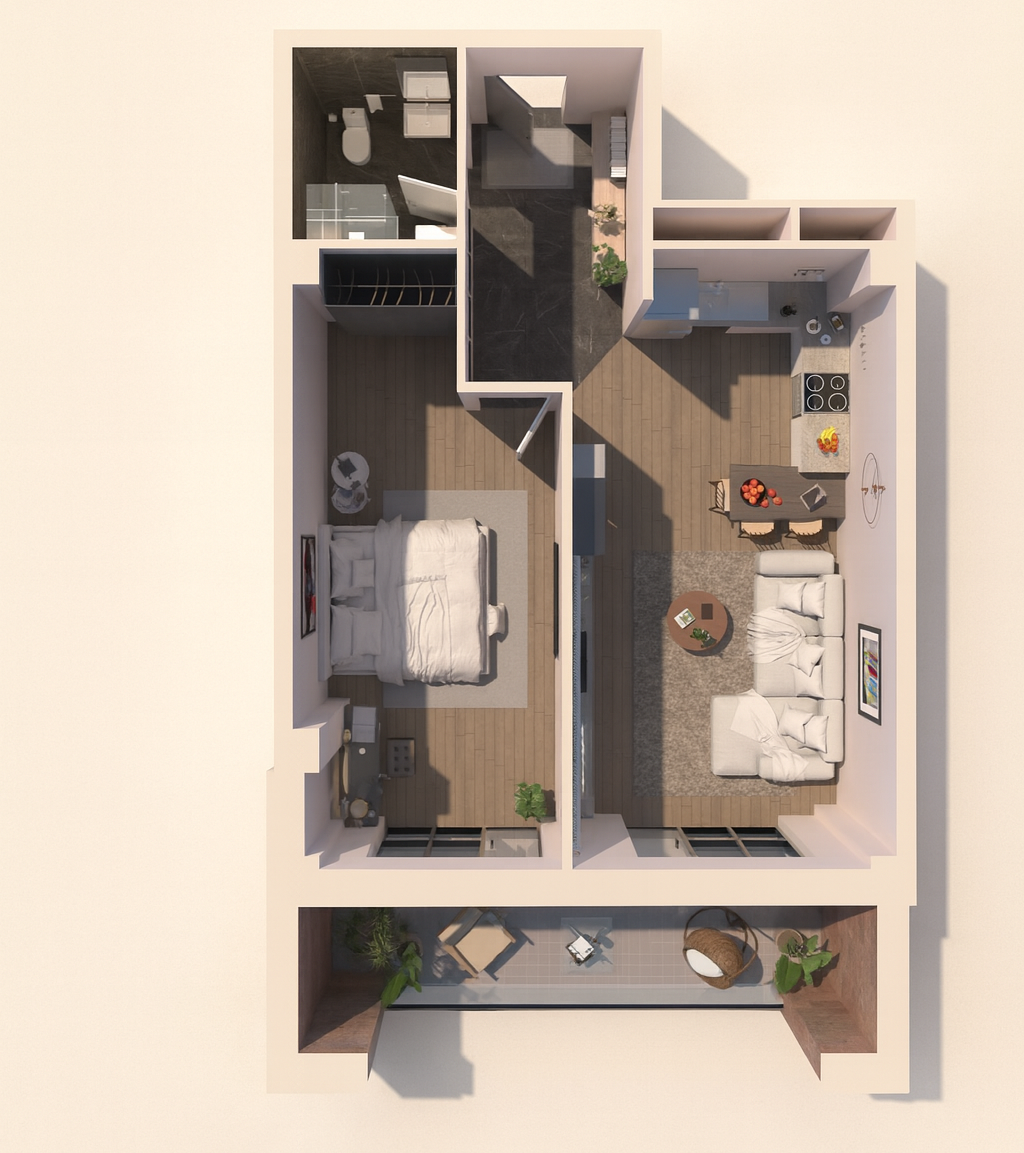 Modern apartment floor plan layout