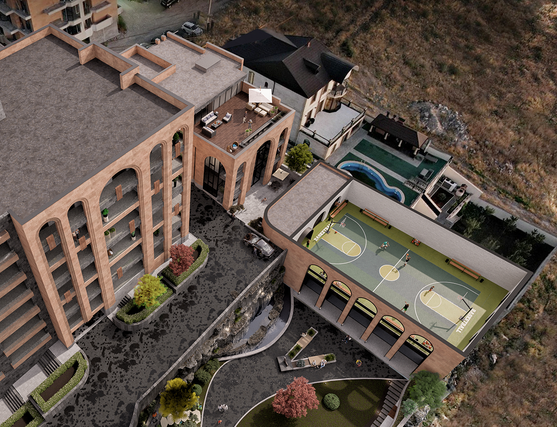 Construction site aerial view