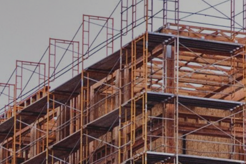 Construction building scaffolding